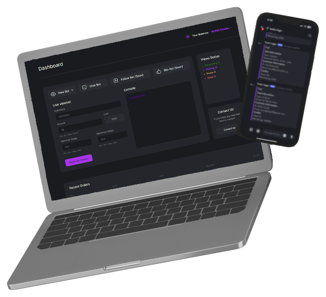 TVB Dashboard preview on laptop and mobile